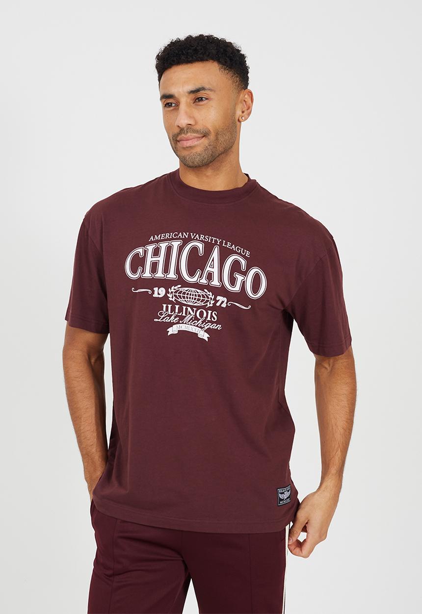 Brave Soul - Relaxed Fit Crew Neck Tshirt - Burgundy