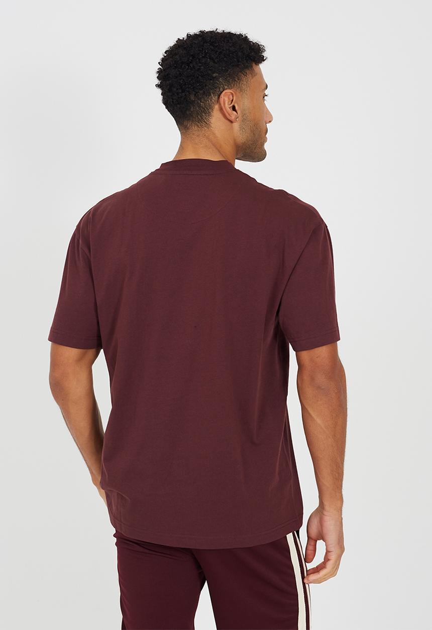Brave Soul - Relaxed Fit Crew Neck Tshirt - Burgundy