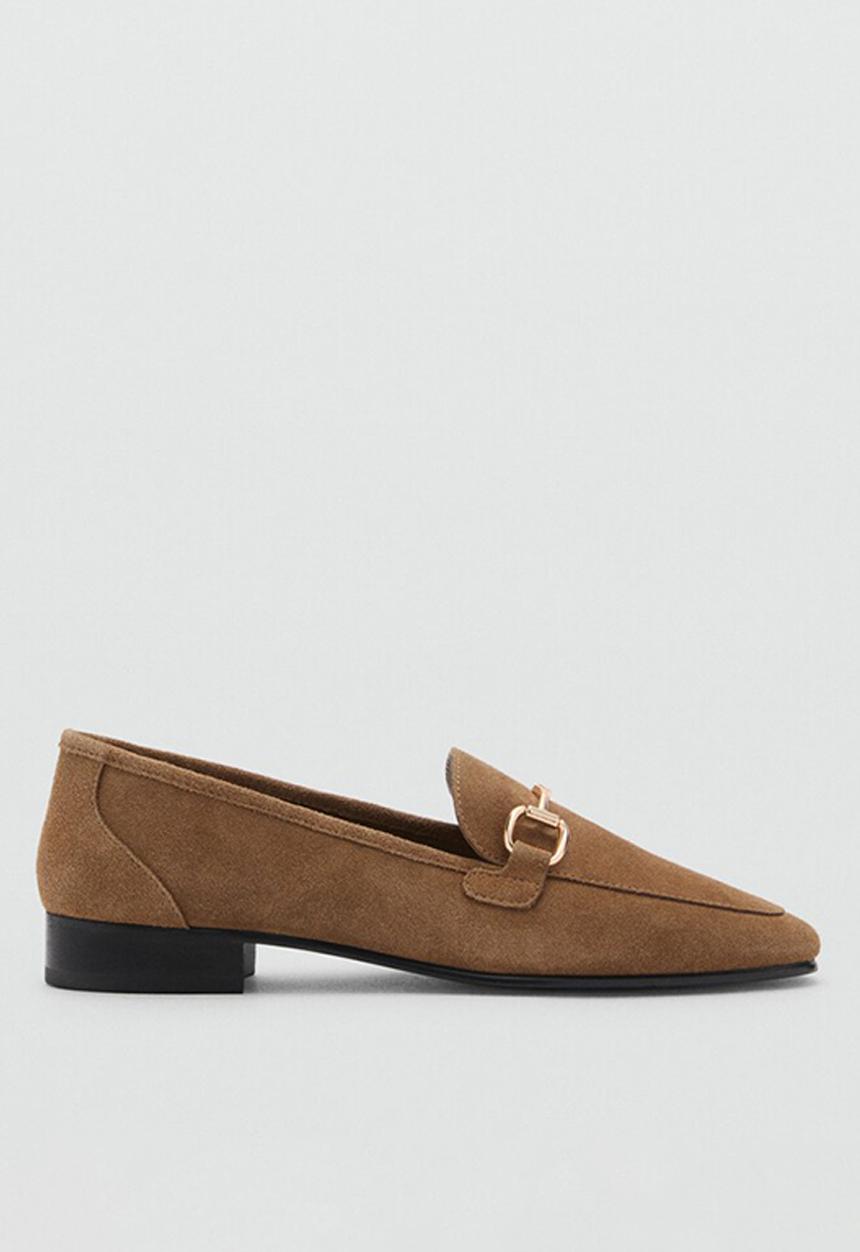 MANGO - House suede loafer - medium brown