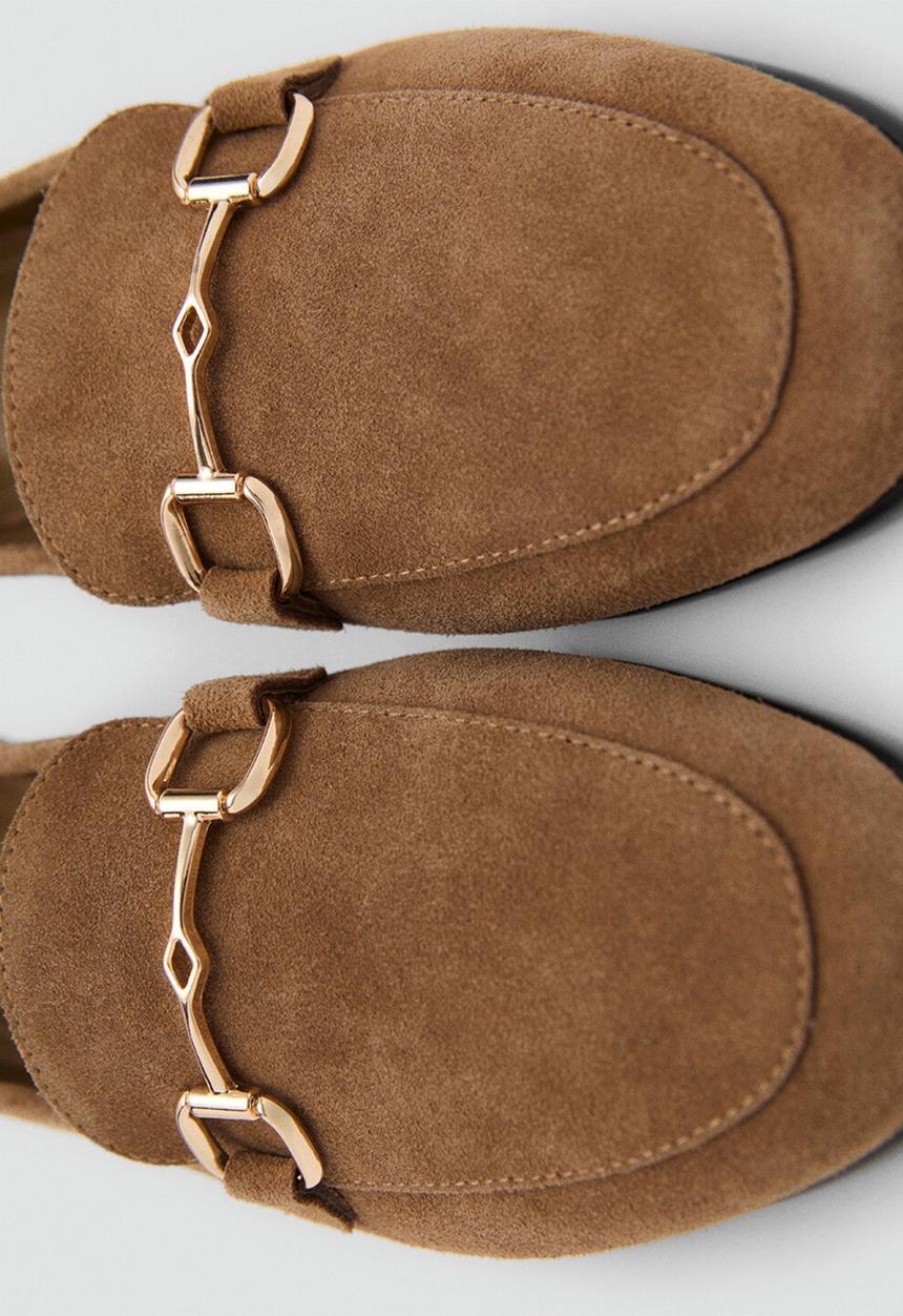 MANGO - House suede loafer - medium brown