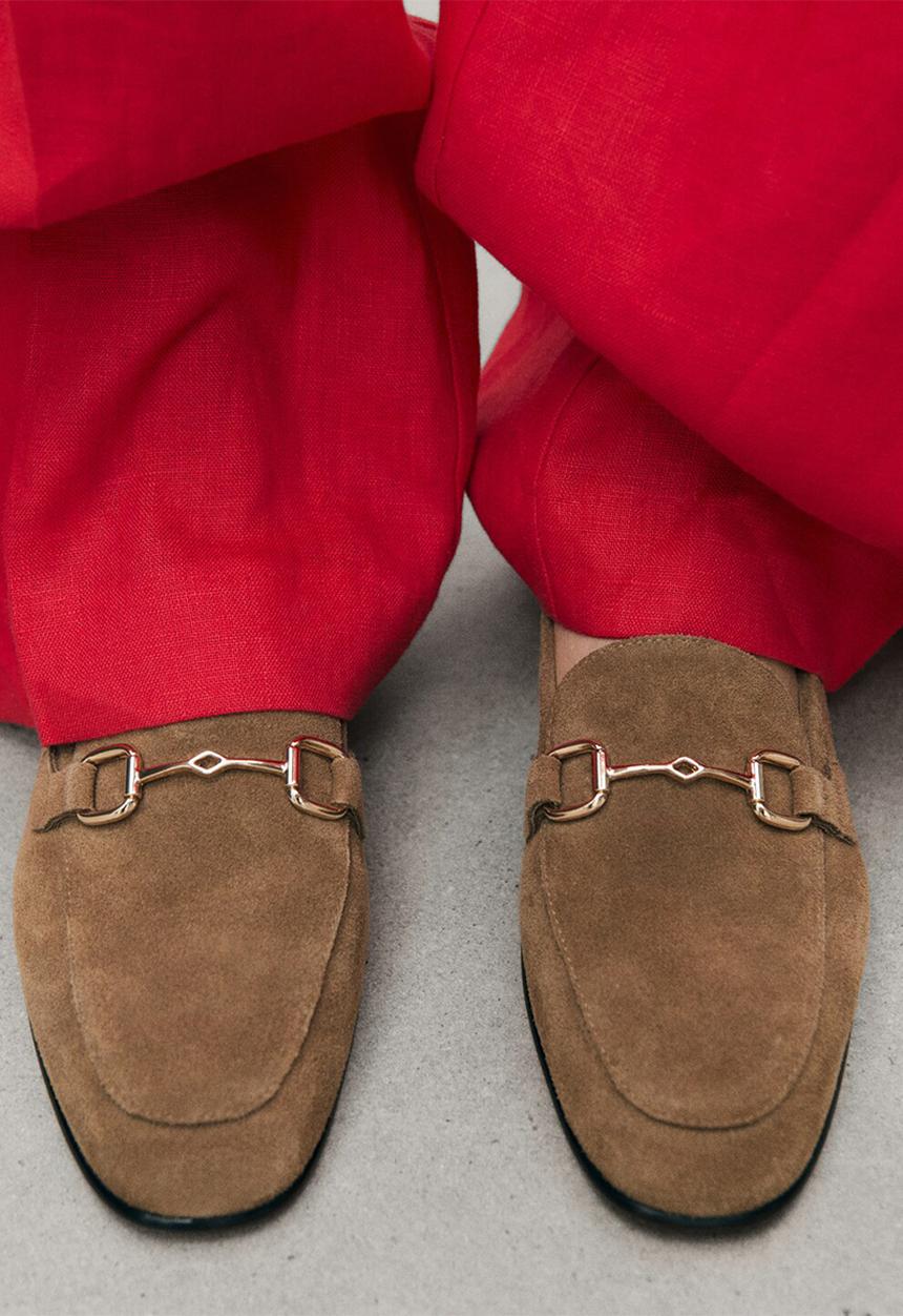 MANGO - House suede loafer - medium brown