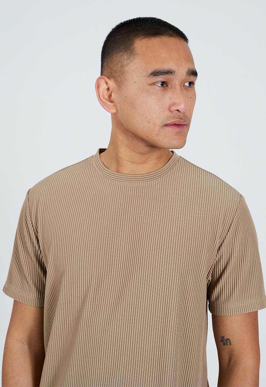 Brave Soul - Relaxed Fit Crew Neck T-Shirt - Dark Taupe