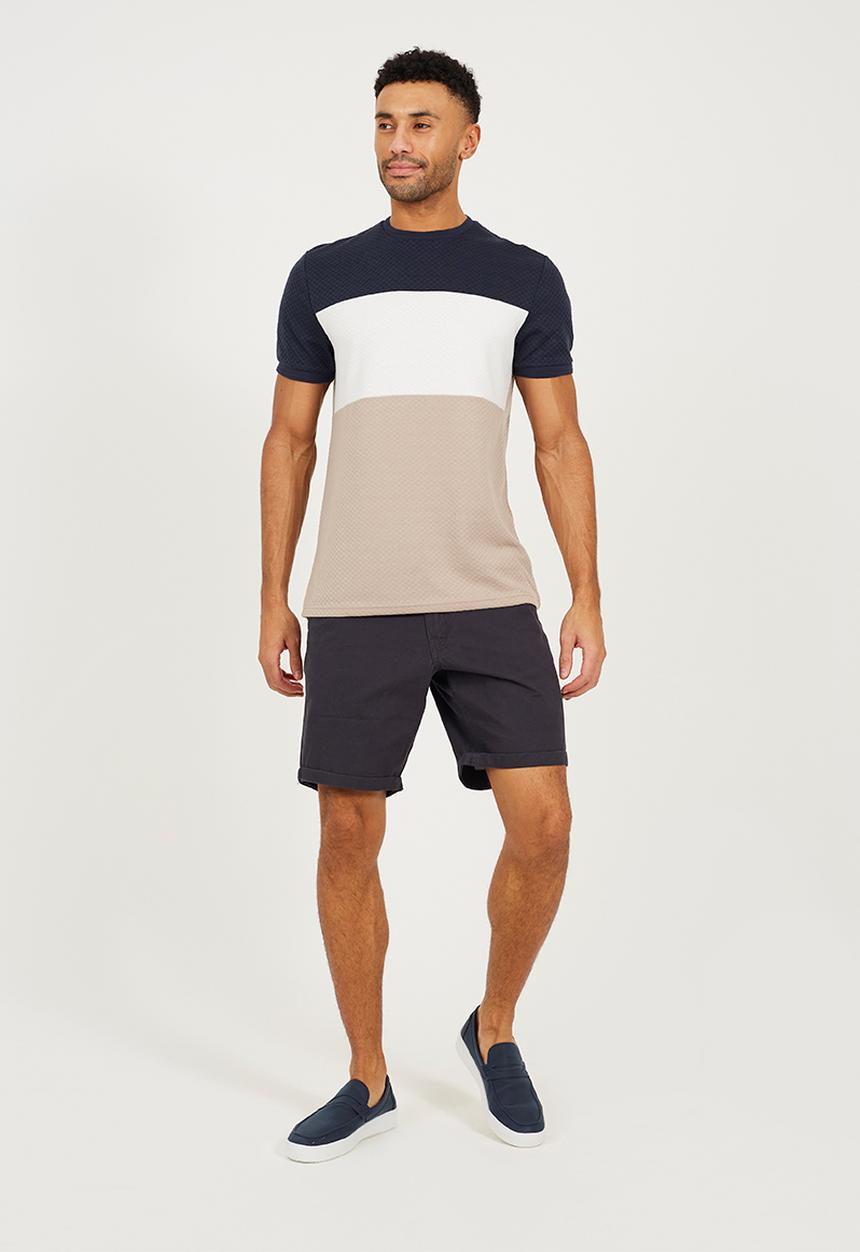 Brave Soul - Deeson Crew Neck T-shirt - Navy Multi