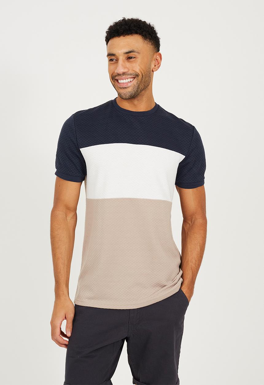 Brave Soul - Deeson Crew Neck T-shirt - Navy Multi