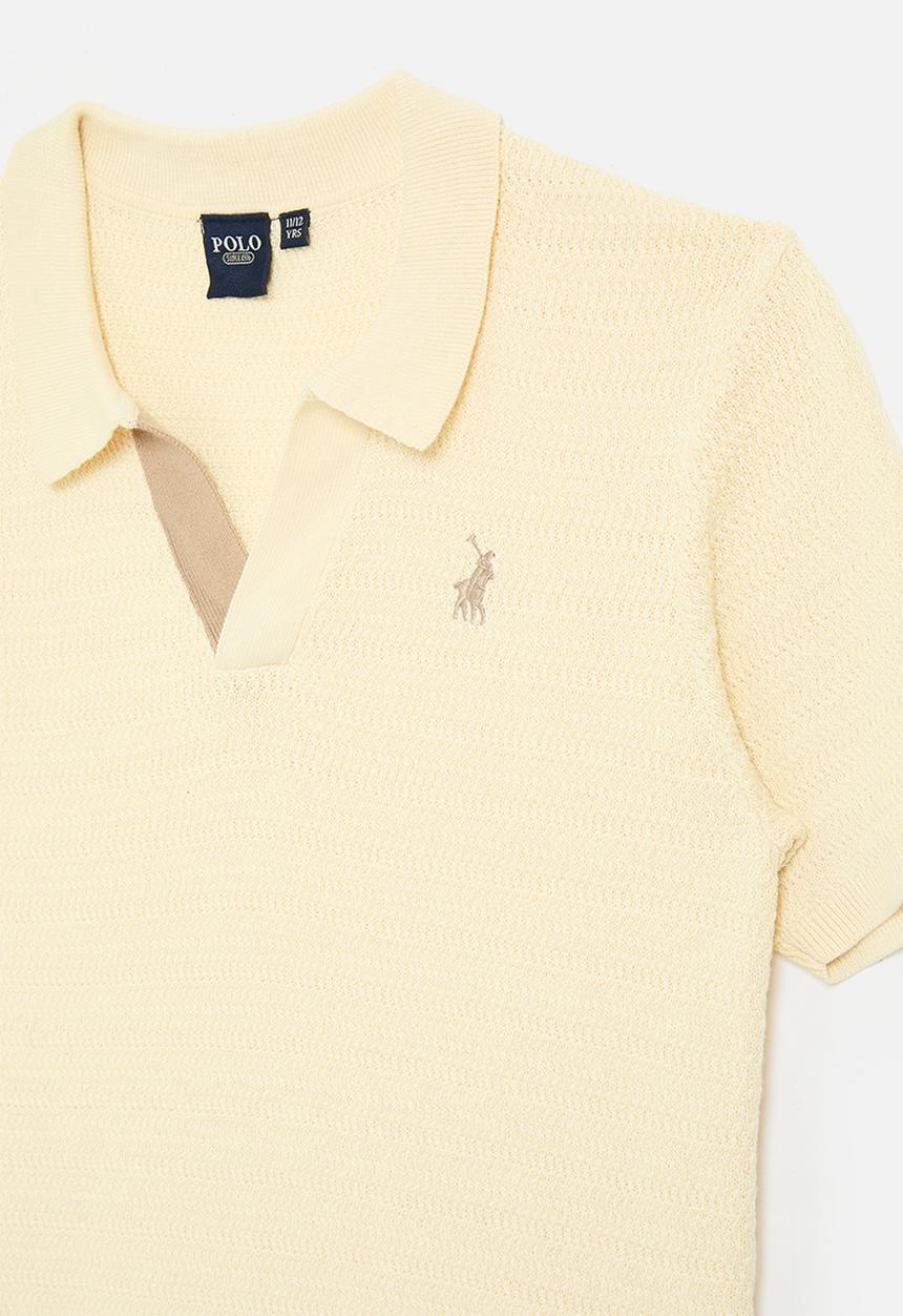 POLO - Boys shane textured ss golfer - sand