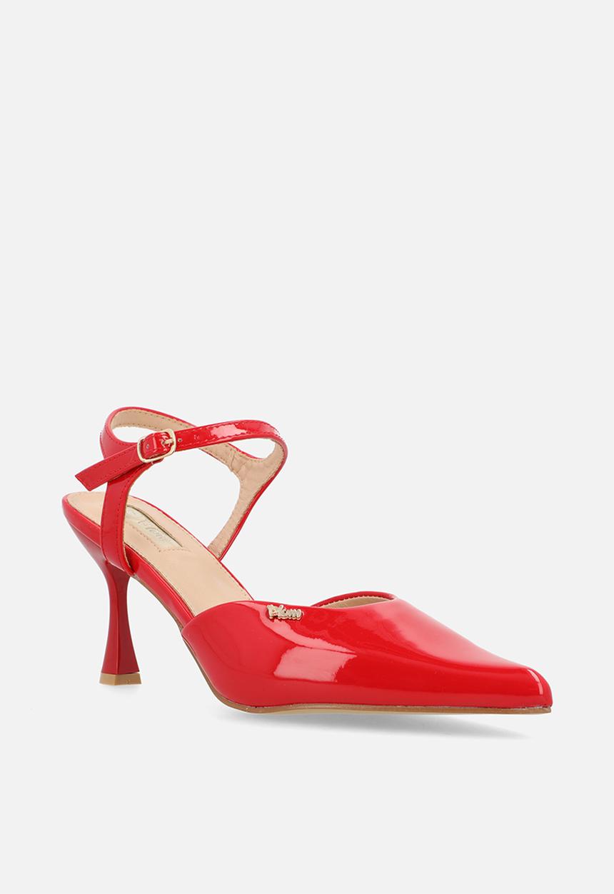 Plum - Anya Closed Toe Ankle Strap - Red