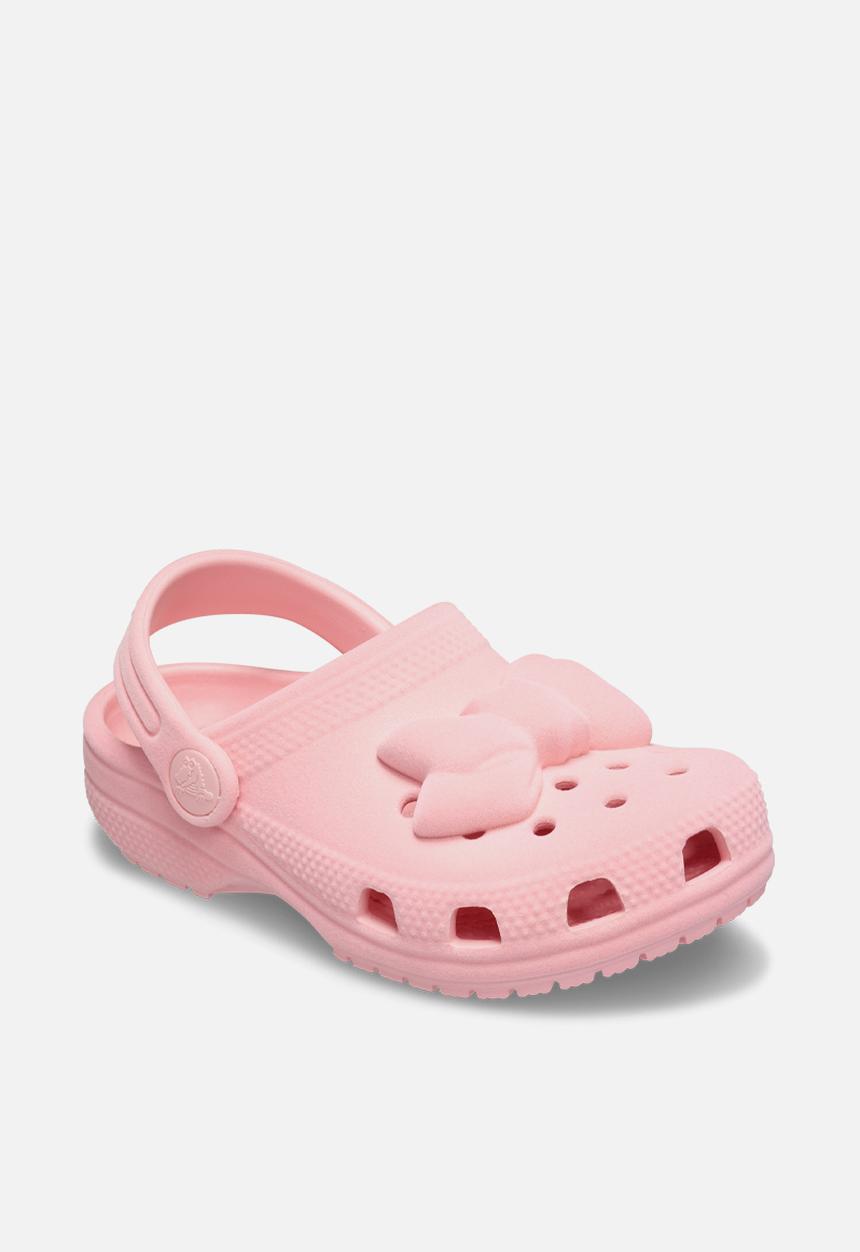 Classic velvet bow clog t-powder pink