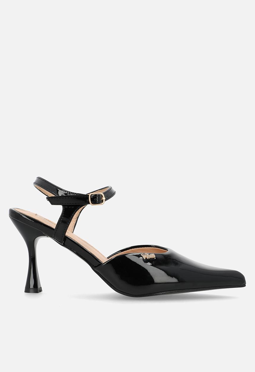 Plum - Anya Closed Toe Ankle Strap - Black