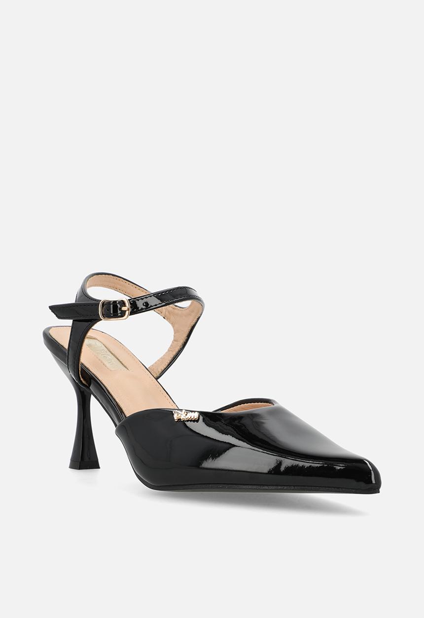 Plum - Anya Closed Toe Ankle Strap - Black