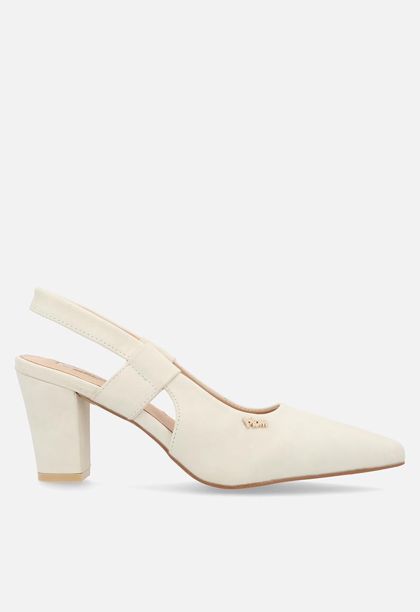 Plum - Amber Closed Toe Slingback - White