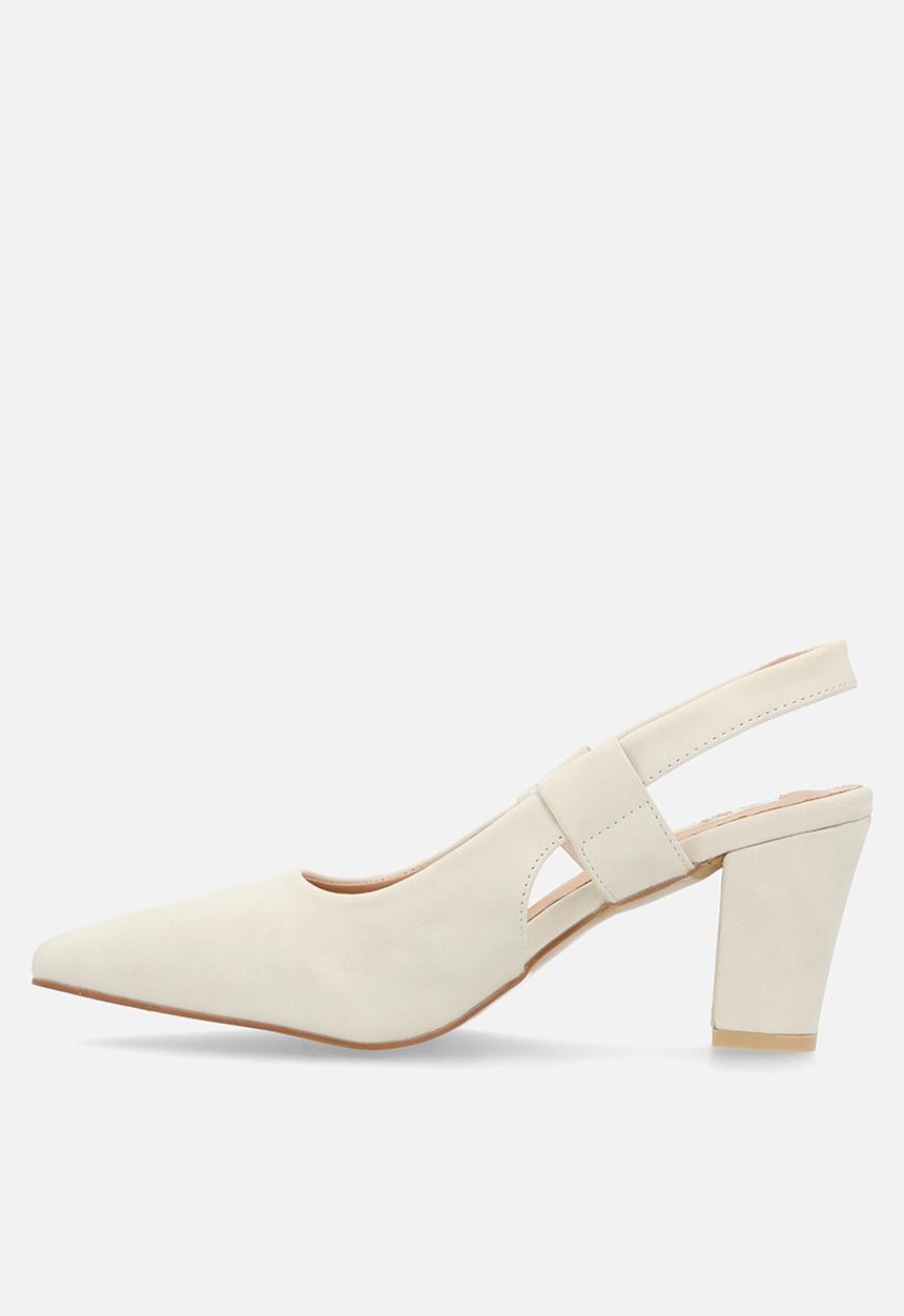 Plum - Amber Closed Toe Slingback - White