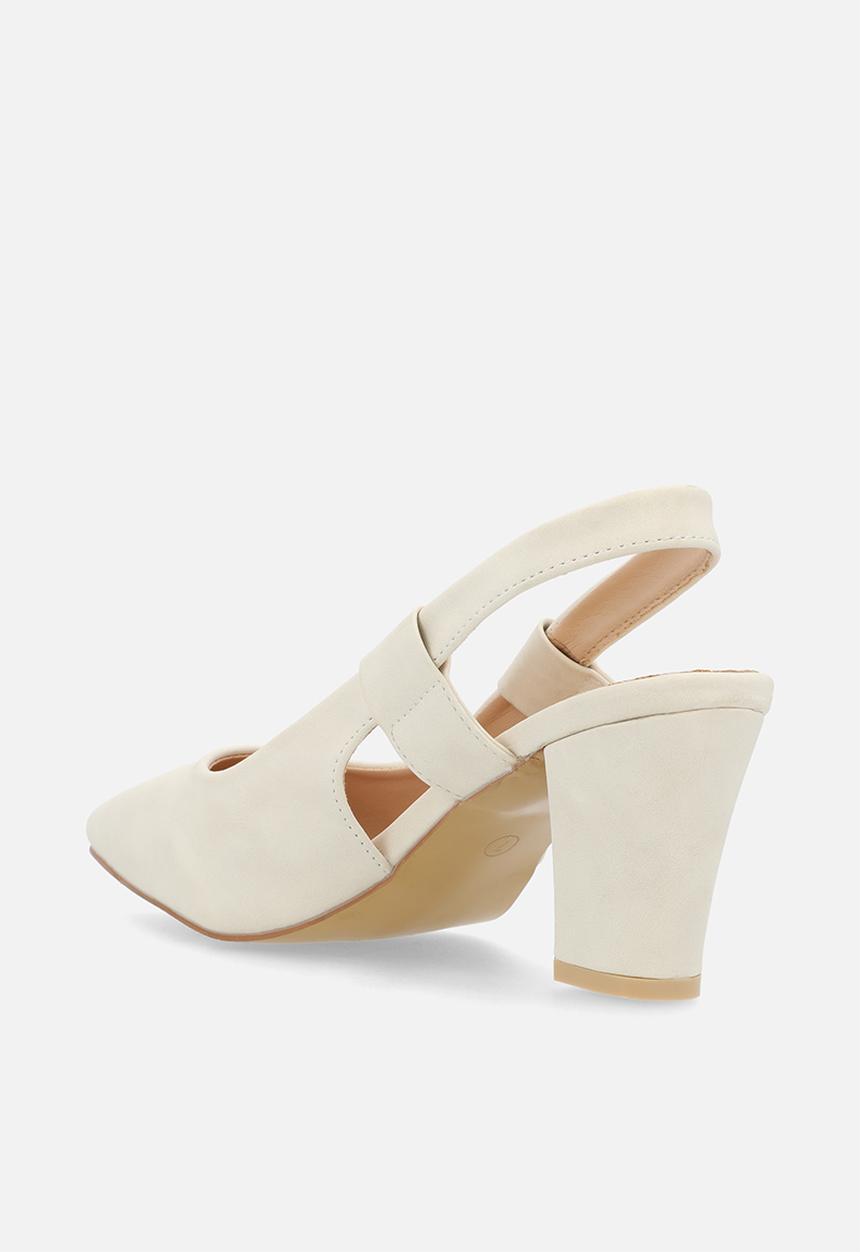 Plum - Amber Closed Toe Slingback - White