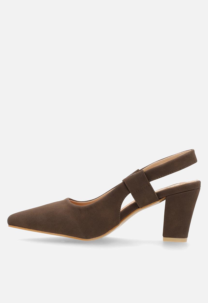 Plum - Amber Closed Toe Slingback - Brown
