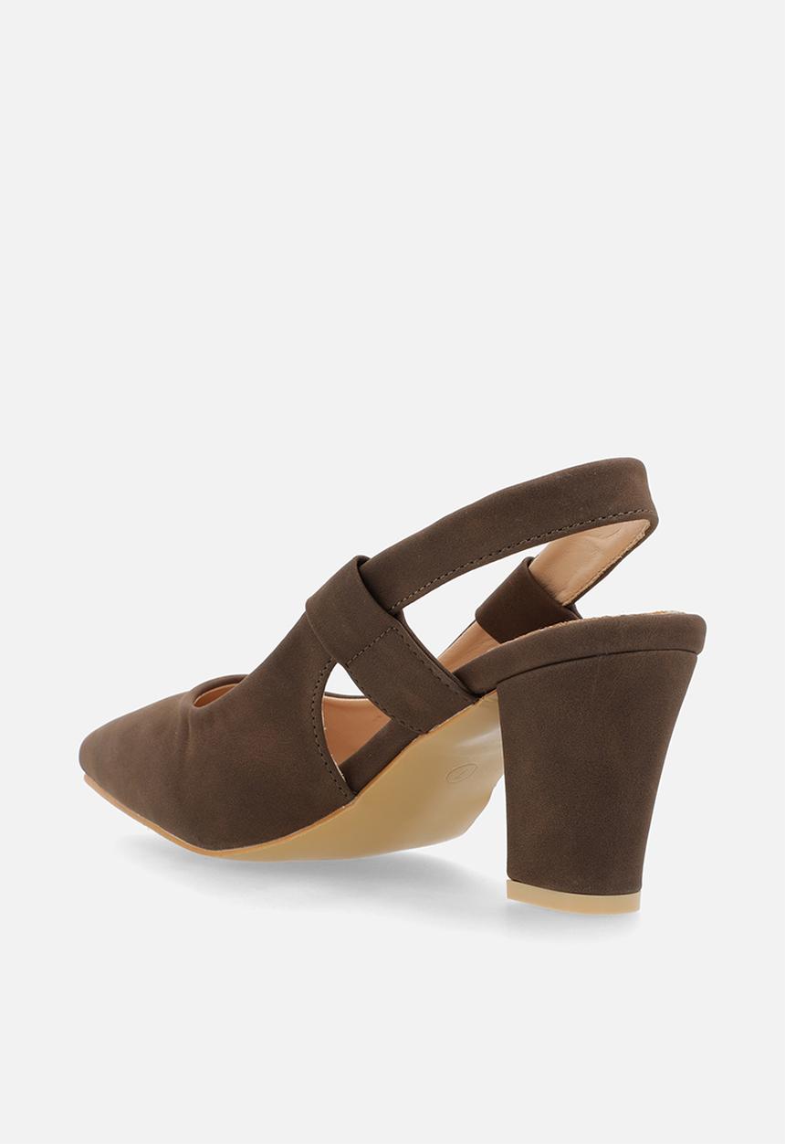 Plum - Amber Closed Toe Slingback - Brown