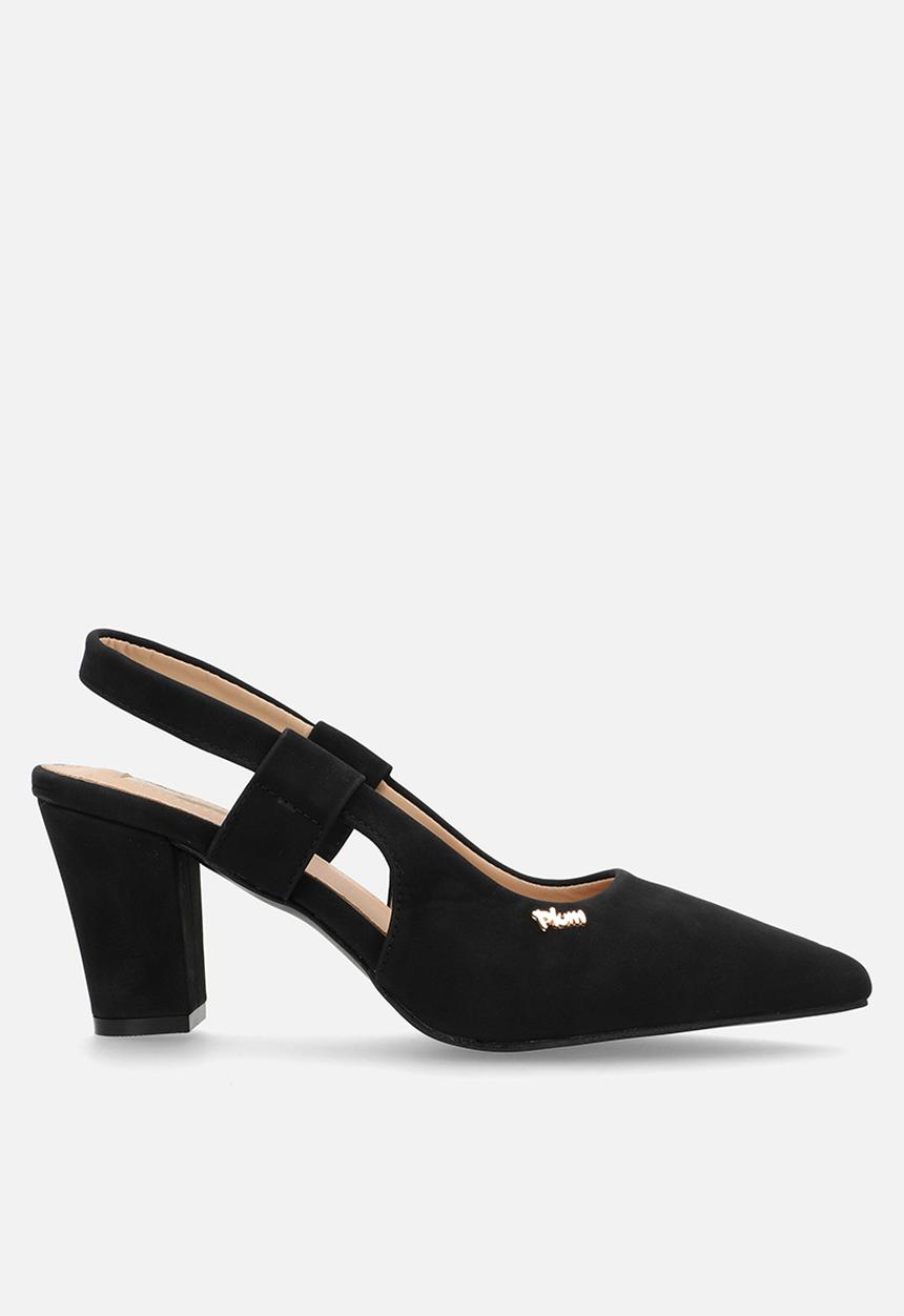 Plum - Amber Closed Toe Slingback - Black