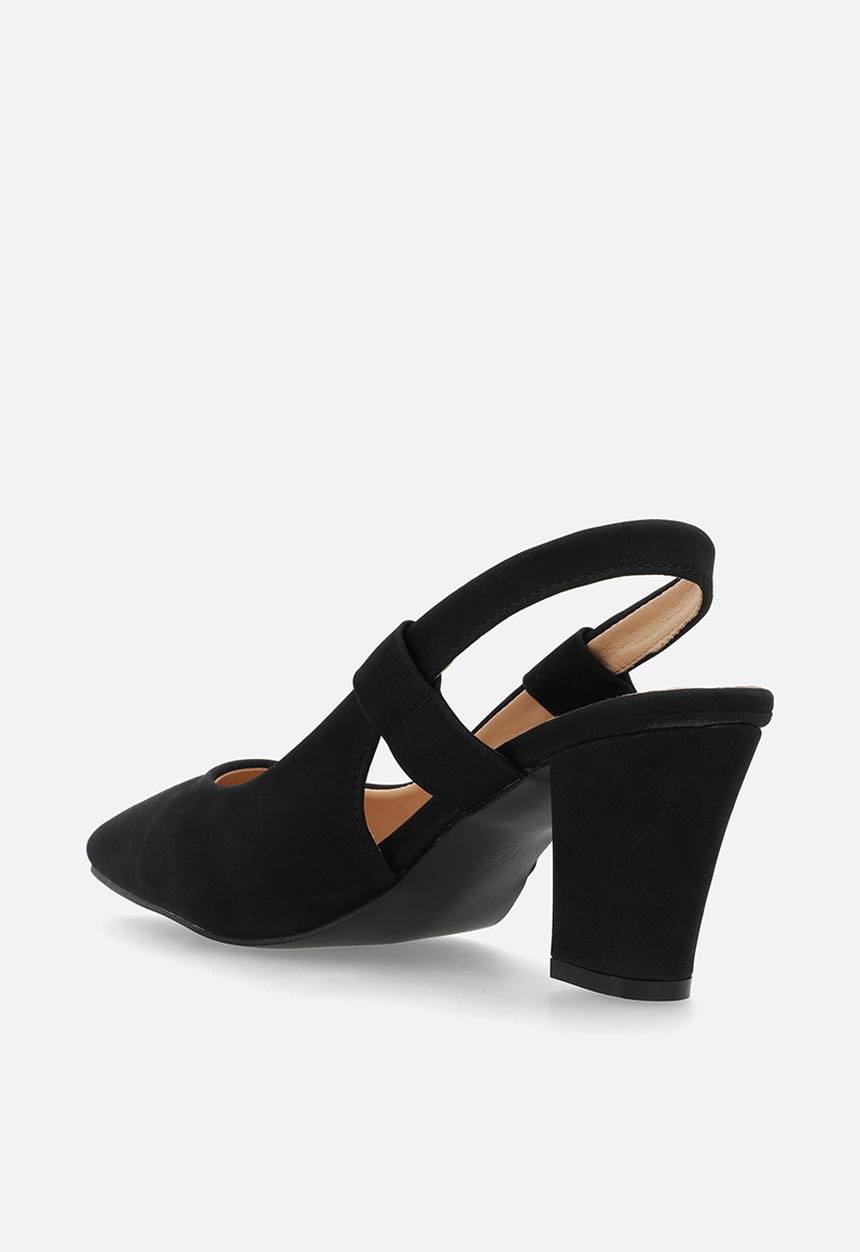 Plum - Amber Closed Toe Slingback - Black