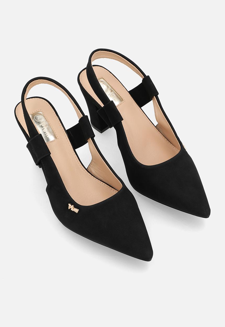 Plum - Amber Closed Toe Slingback - Black