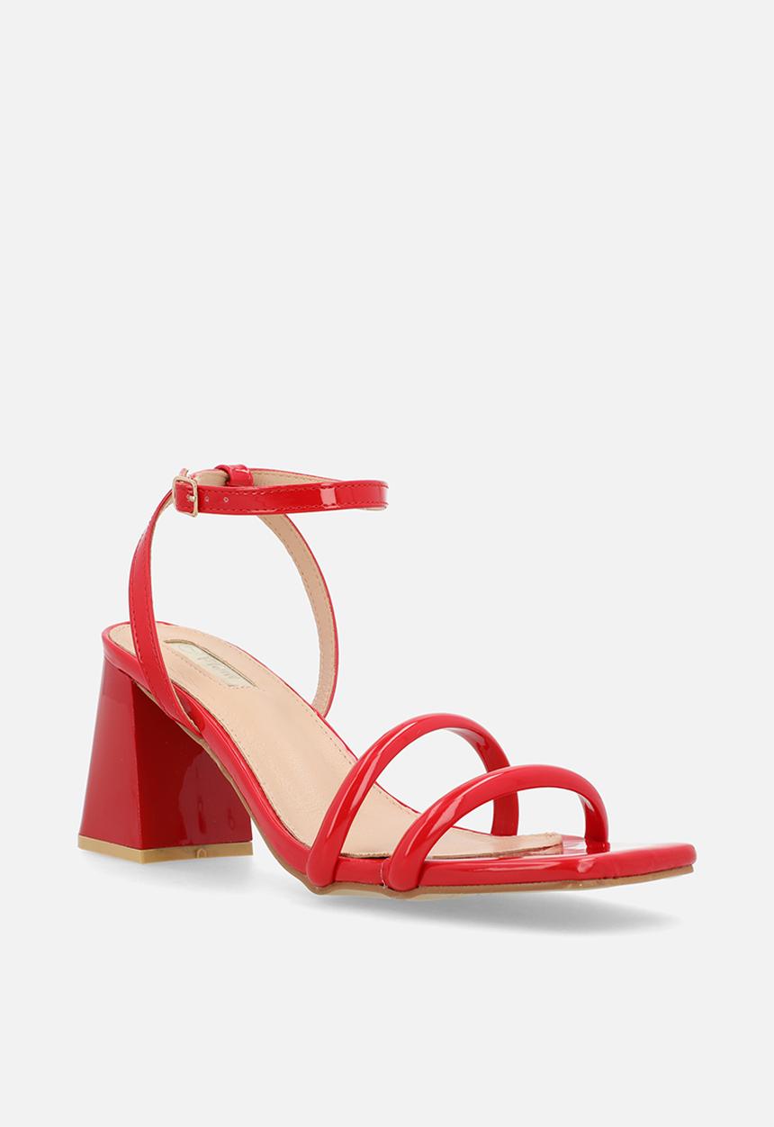 Plum - Shelby Open Toe Ankle Strap - Red