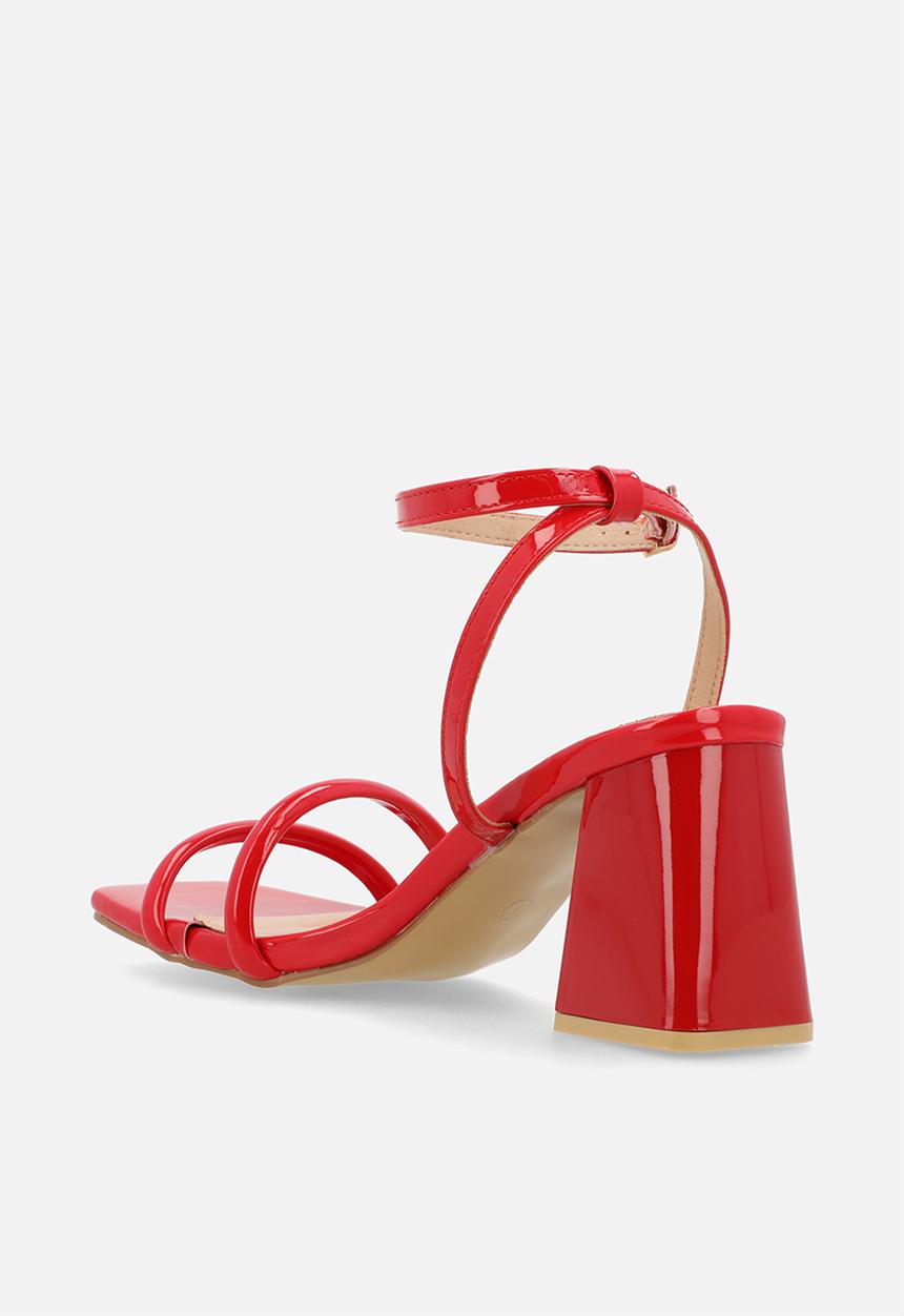 Plum - Shelby Open Toe Ankle Strap - Red
