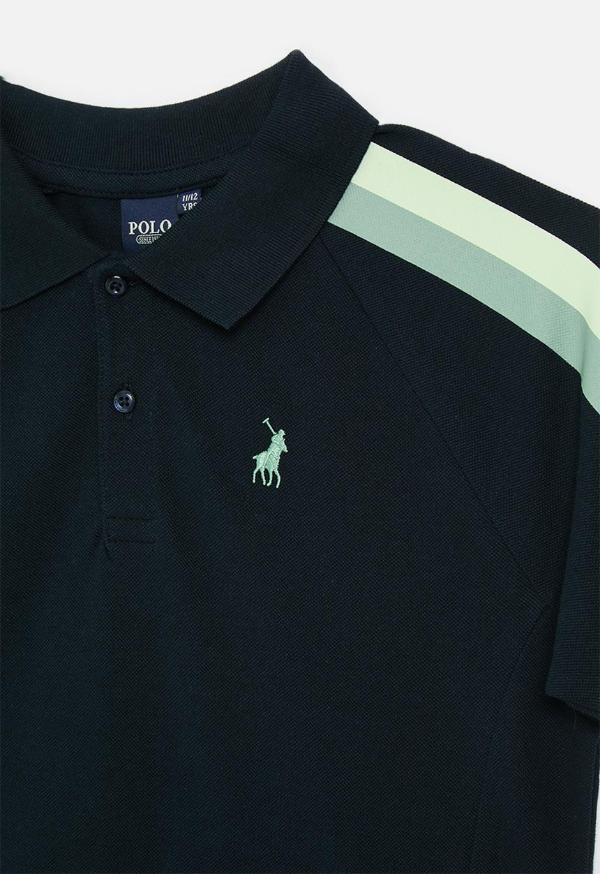 POLO - Boys mpho striped raglan ss golfer - navy