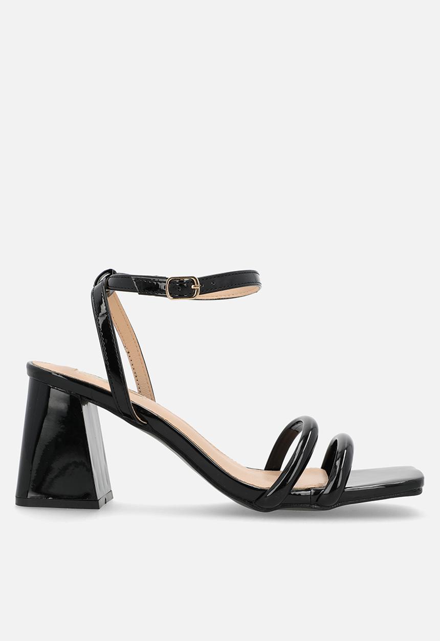Plum - Shelby Open Toe Ankle Strap - black