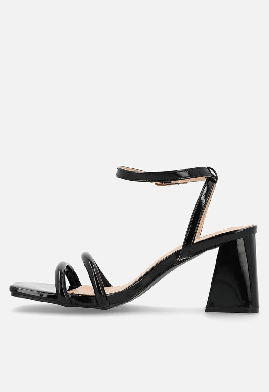 Plum - Shelby Open Toe Ankle Strap - black
