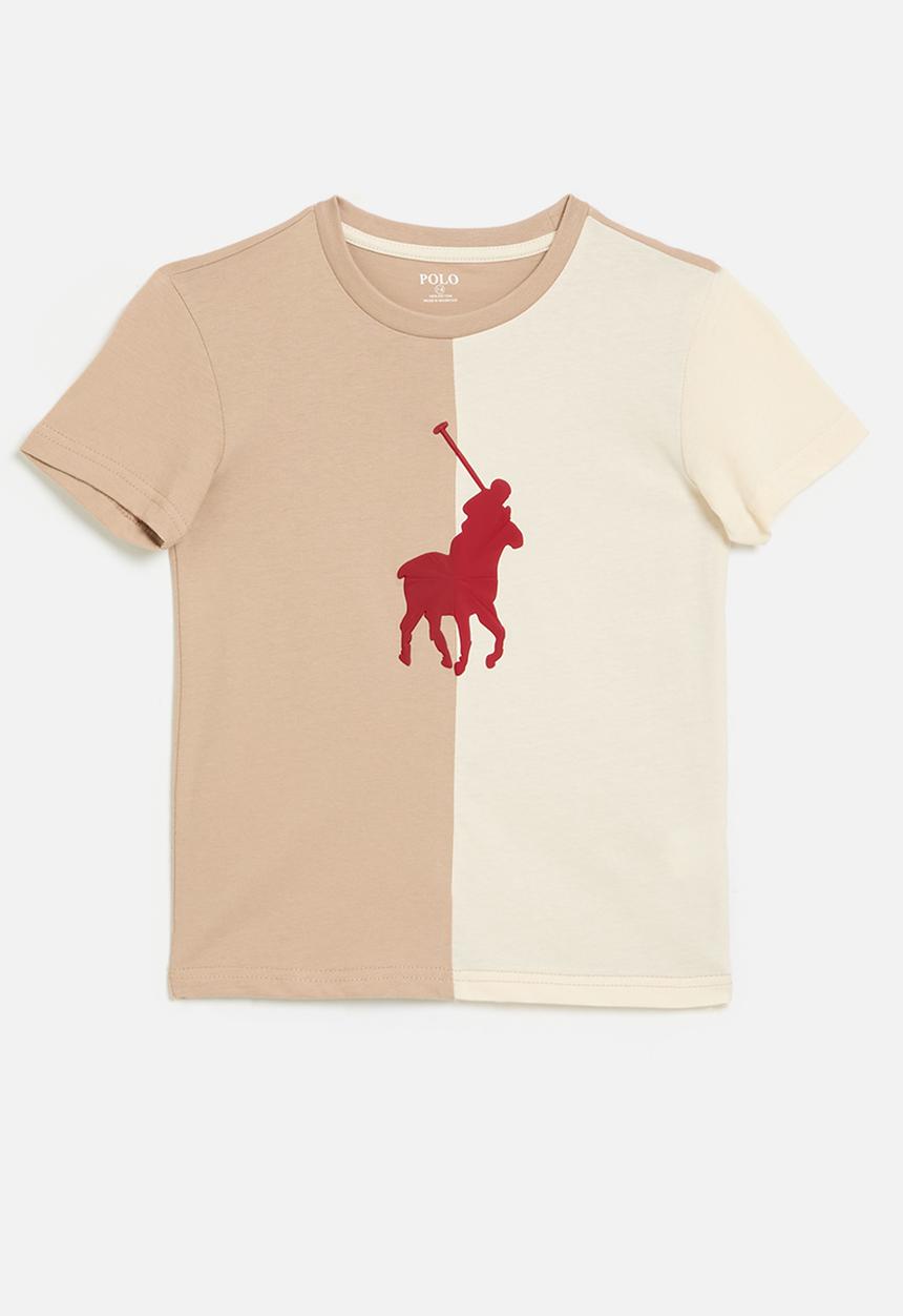 POLO - Boys tyler colour blocked ss tee - taupe