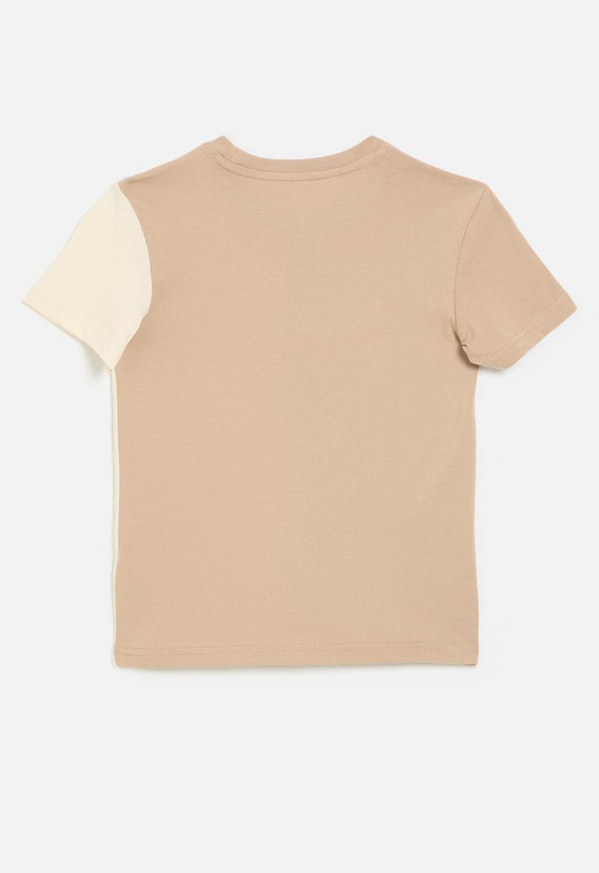 POLO - Boys tyler colour blocked ss tee - taupe