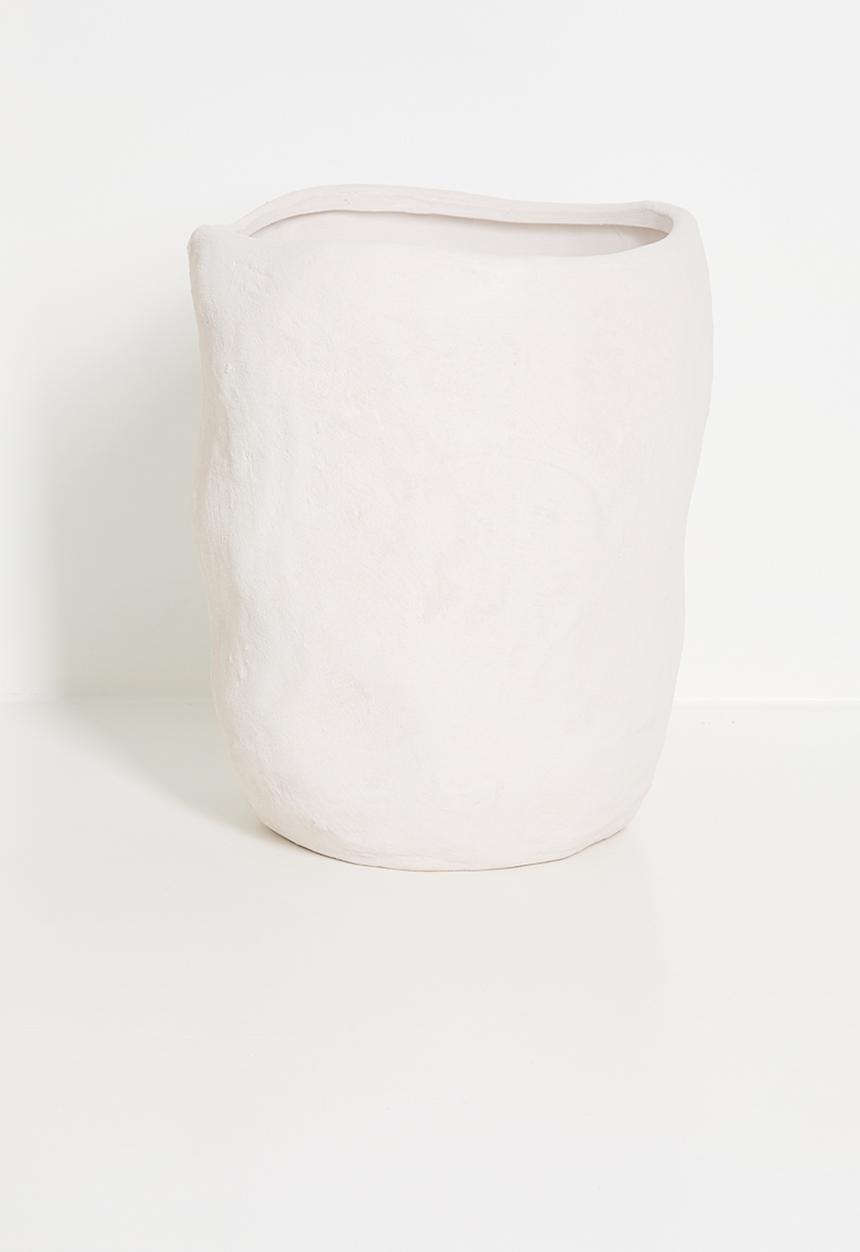 Sixth Floor - Tall crunchy outdoor planter - white