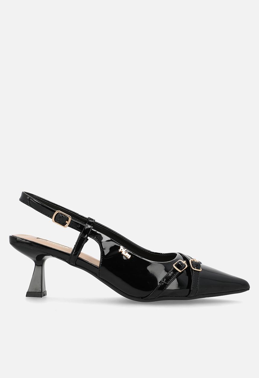 Plum - Ammy Closed Toe Slingback - Black