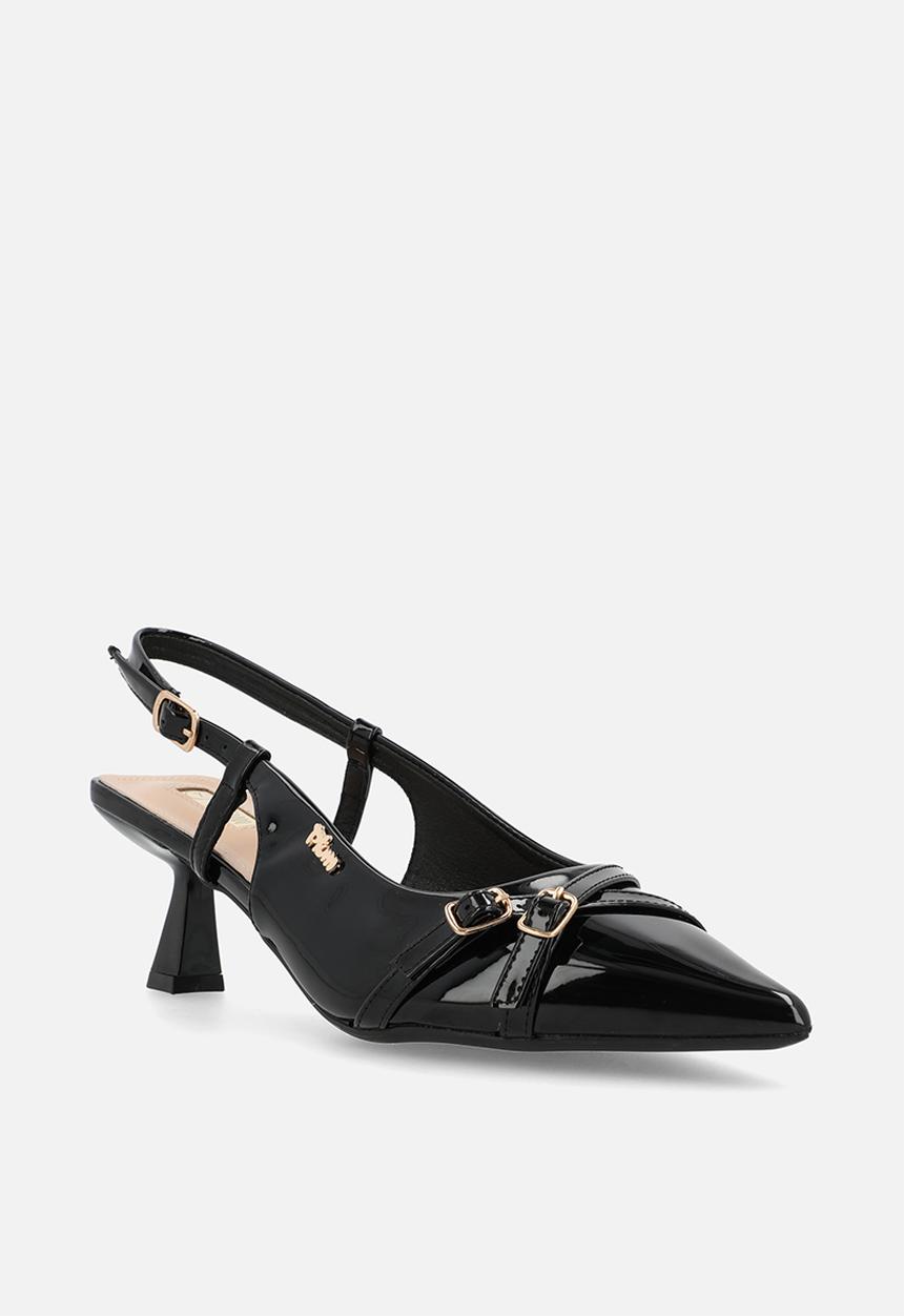 Plum - Ammy Closed Toe Slingback - Black