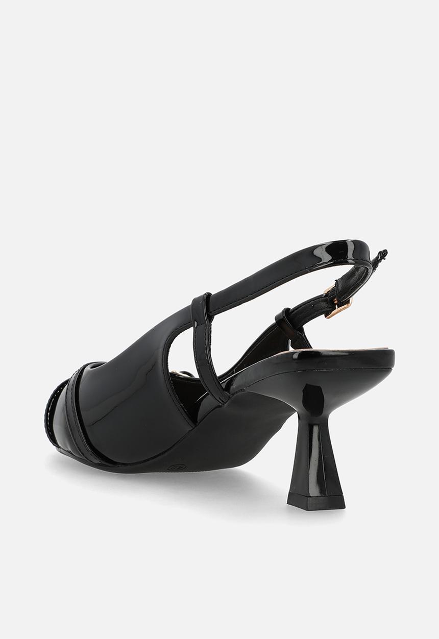 Plum - Ammy Closed Toe Slingback - Black
