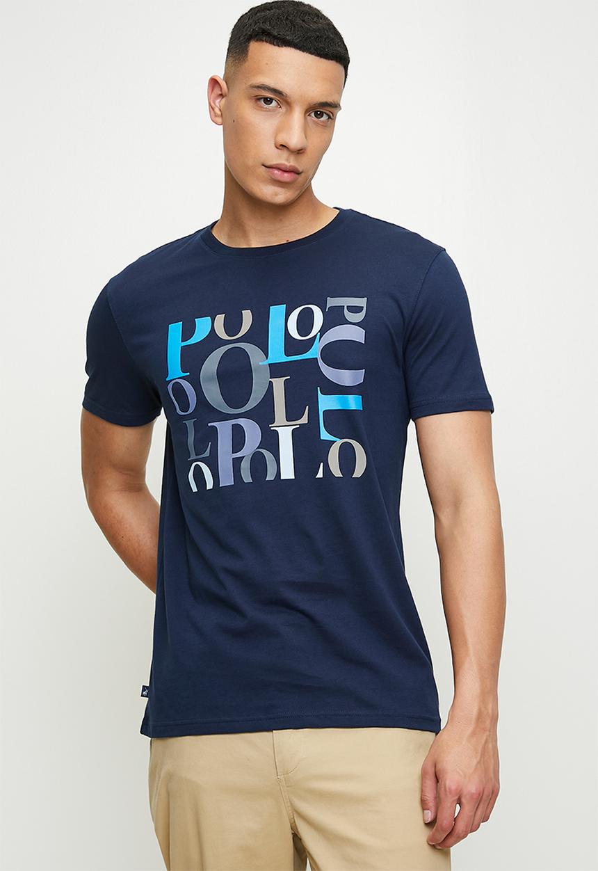 POLO - Deacon  logo printed short sleeve T-shirt - navy
