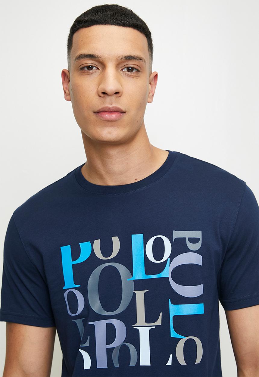 POLO - Deacon  logo printed short sleeve T-shirt - navy