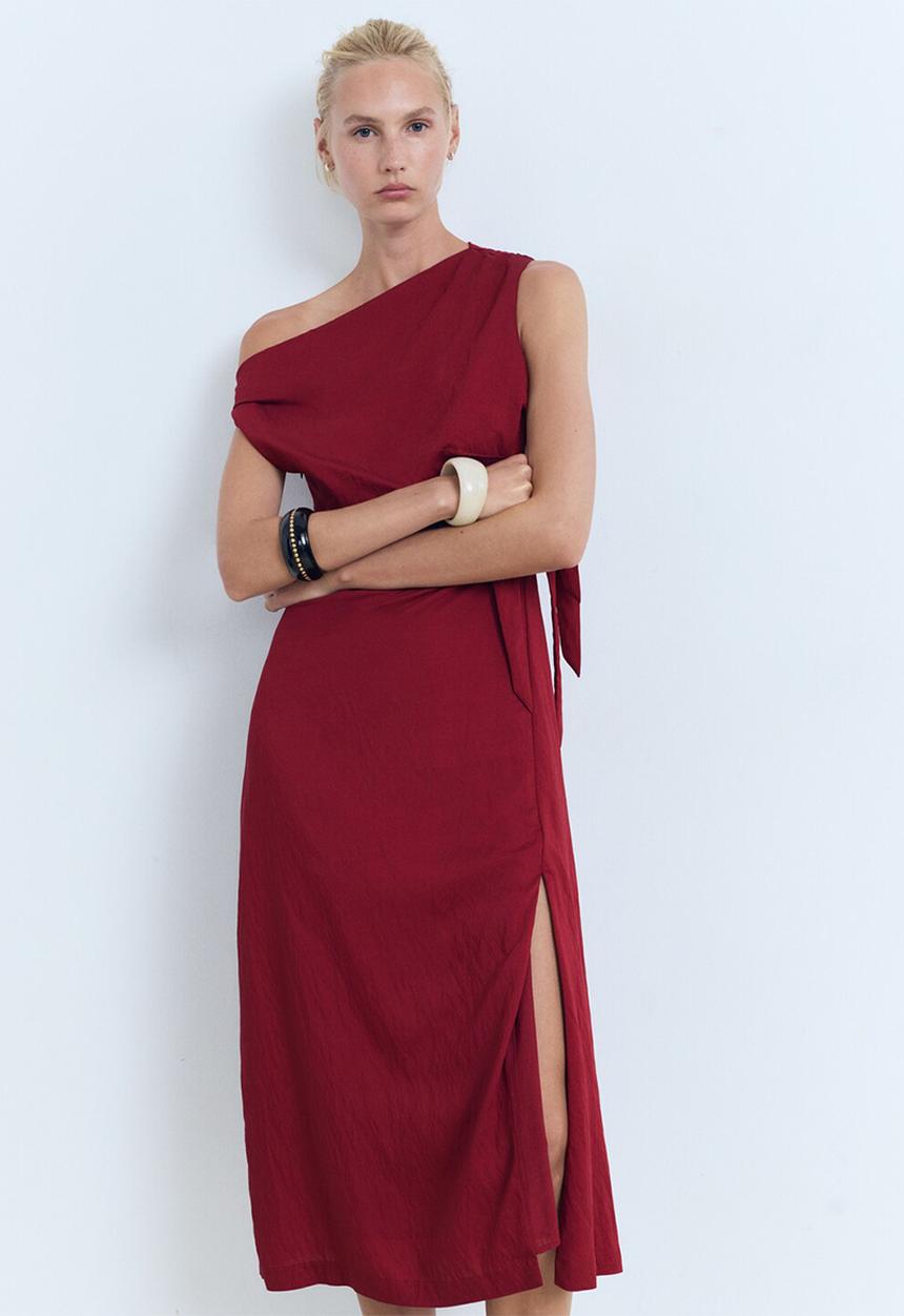 MANGO - Dress noa-h -  dark red