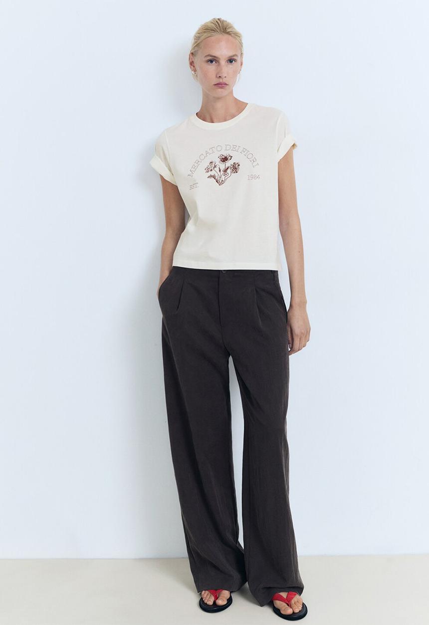 MANGO - T-shirt mercato-w -  natural
