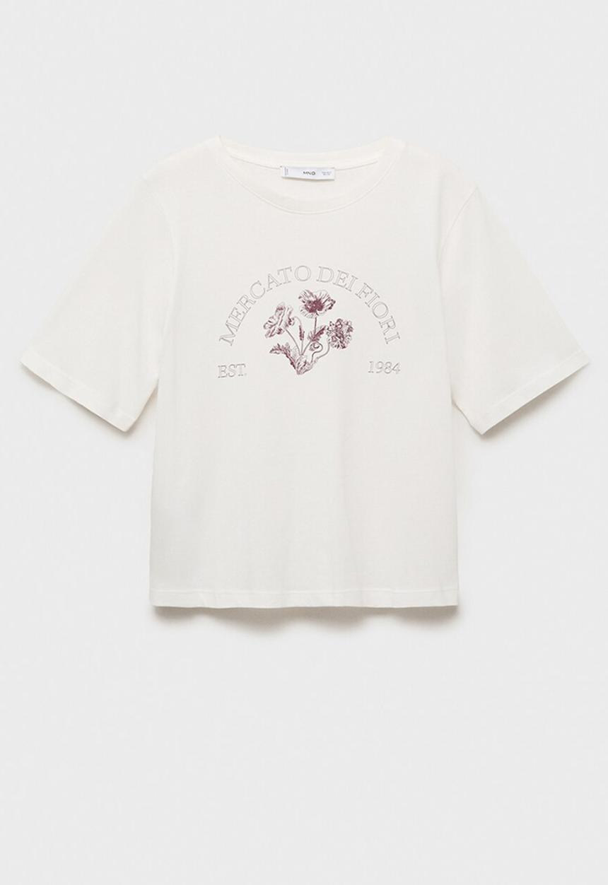 MANGO - T-shirt mercato-w -  natural