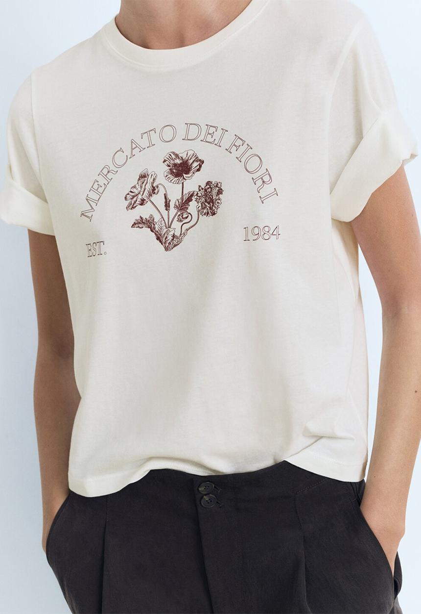 MANGO - T-shirt mercato-w -  natural