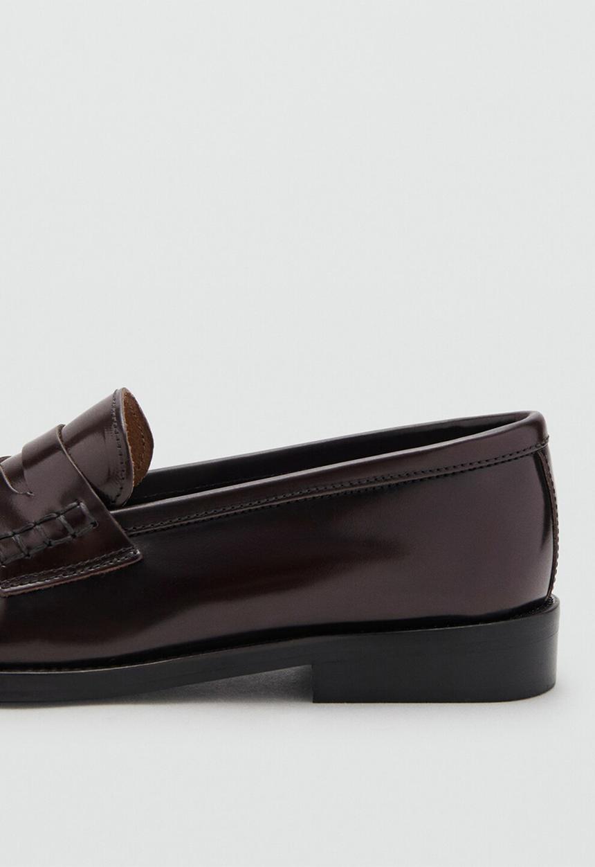 MANGO - Luisa leather loafer - dark brown