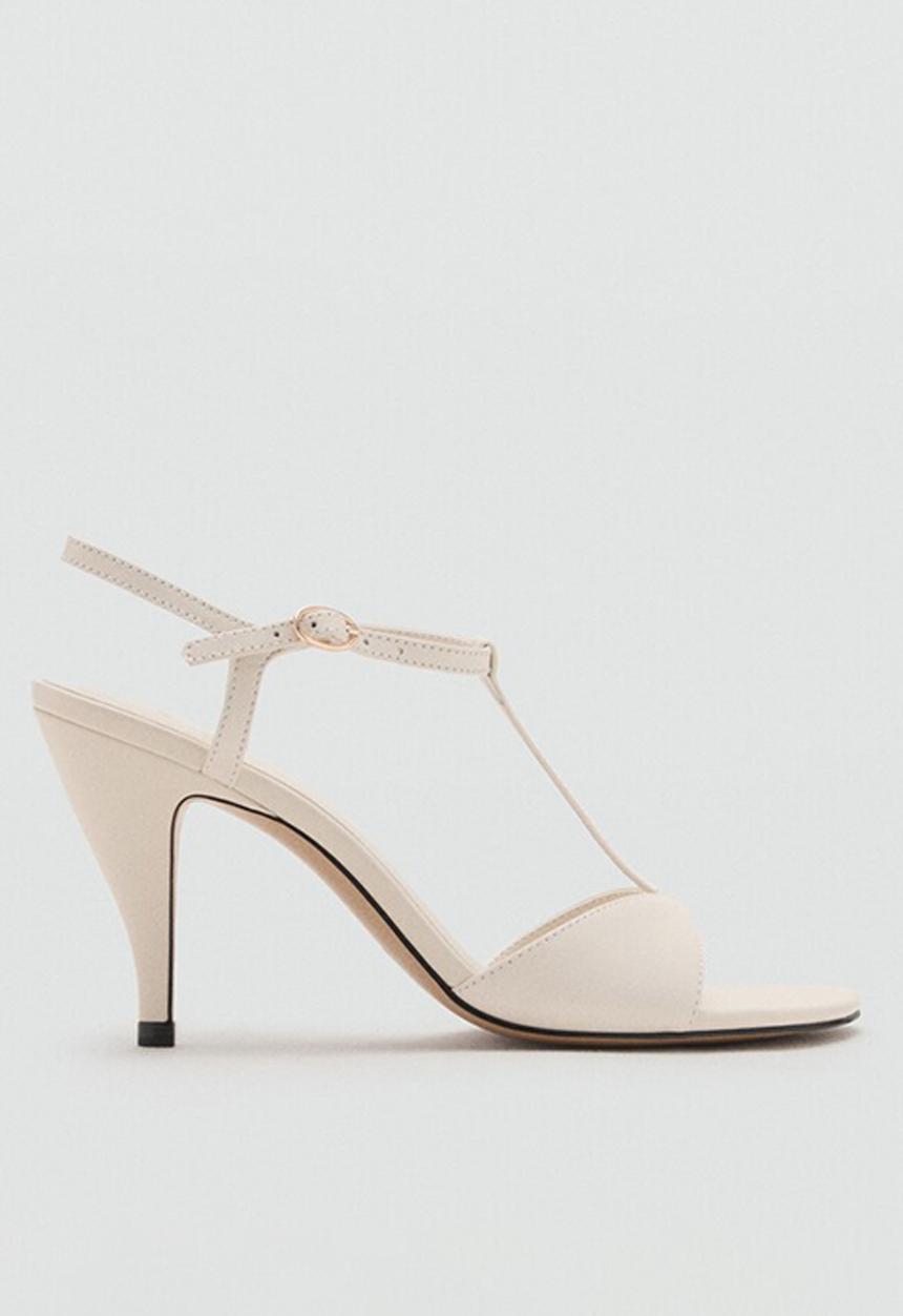 MANGO - Blem leather heel - light beige