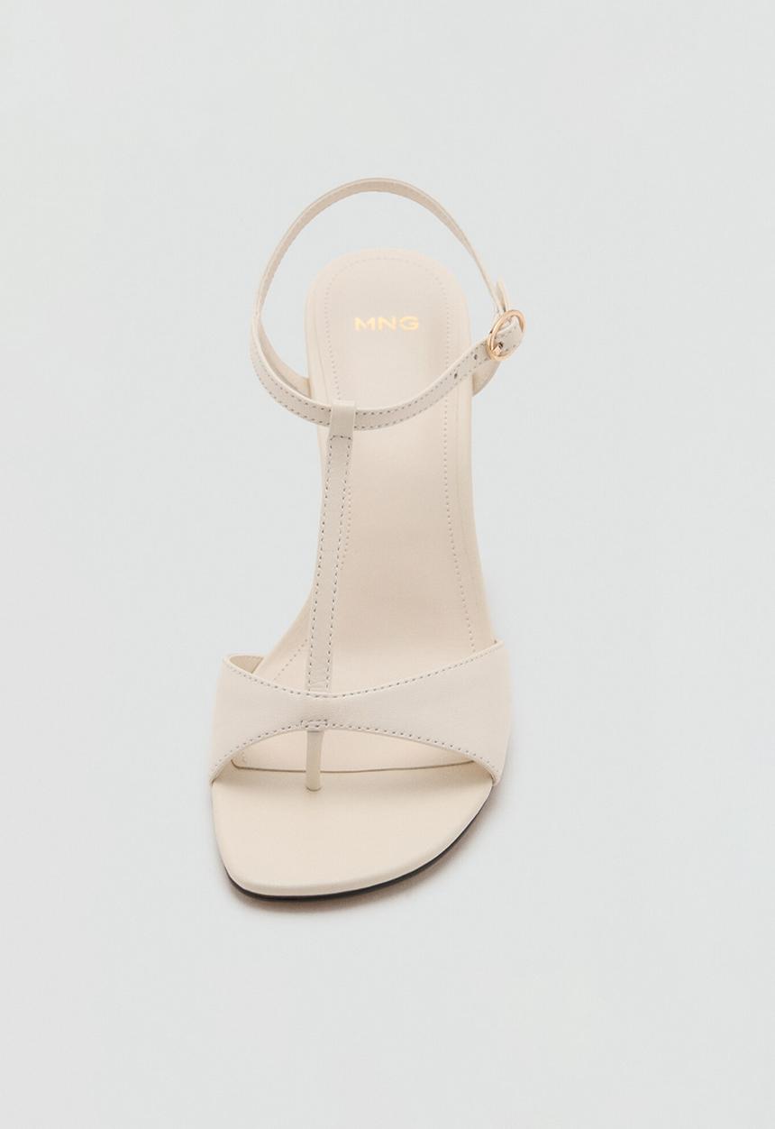 MANGO - Blem leather heel - light beige