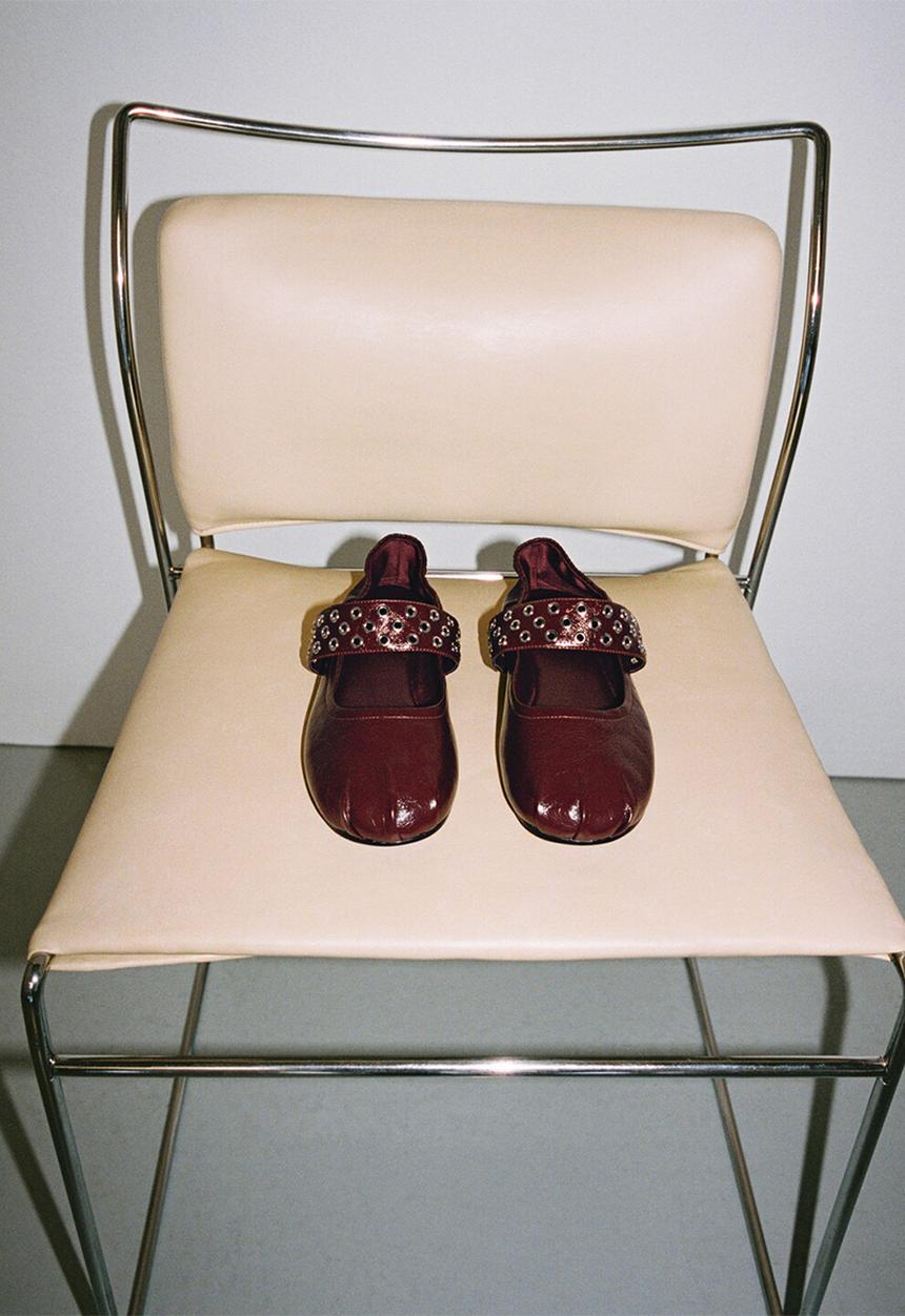 MANGO - Smas leather pump - dark red
