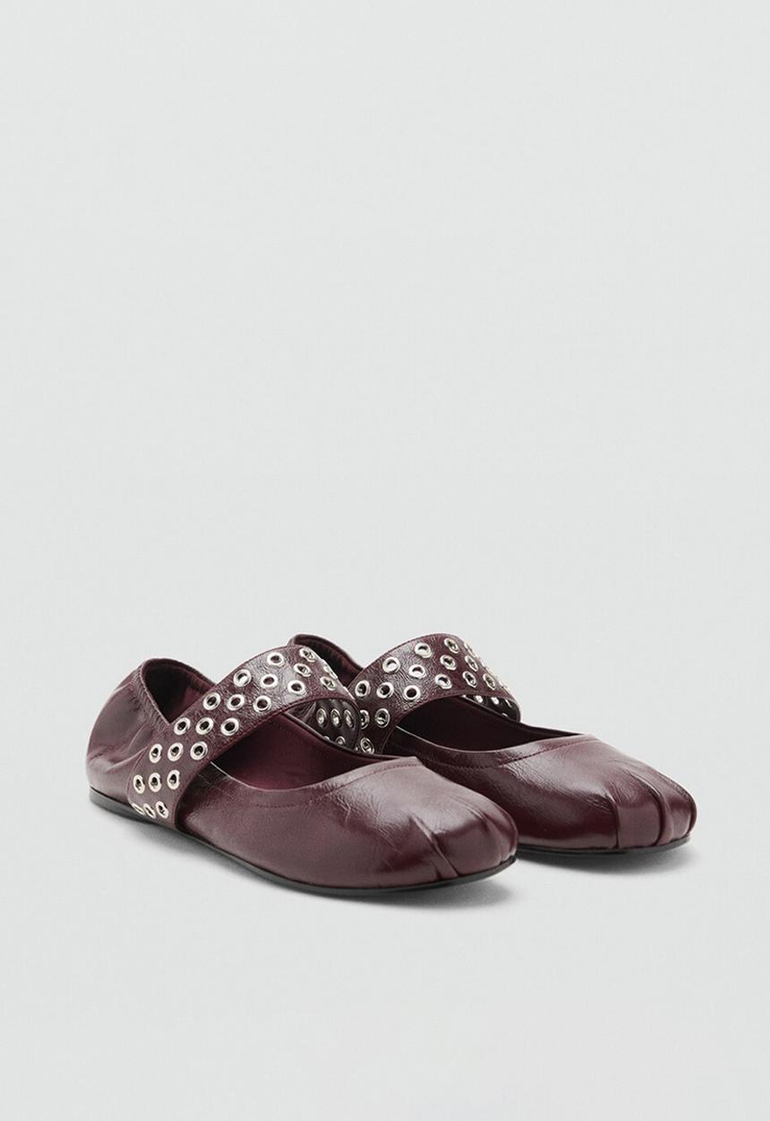 MANGO - Smas leather pump - dark red