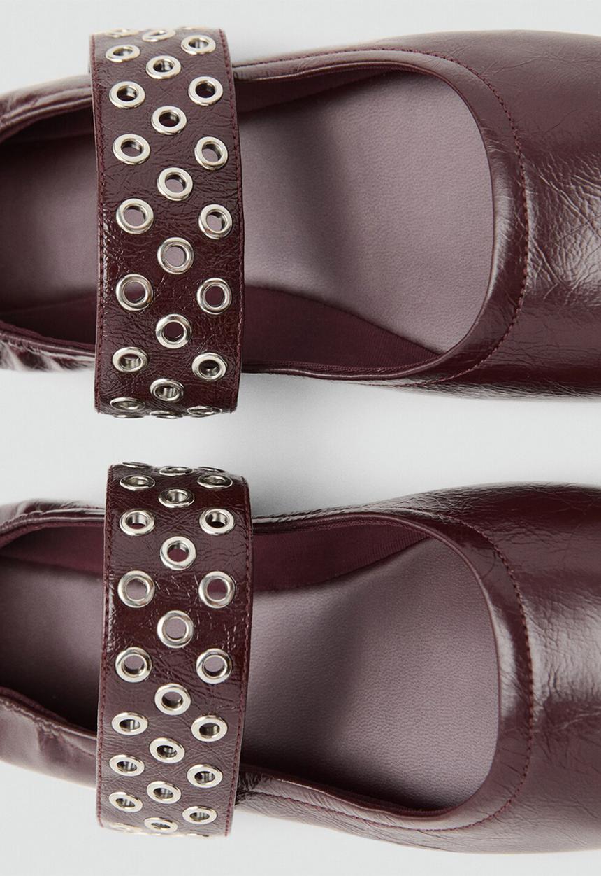 MANGO - Smas leather pump - dark red
