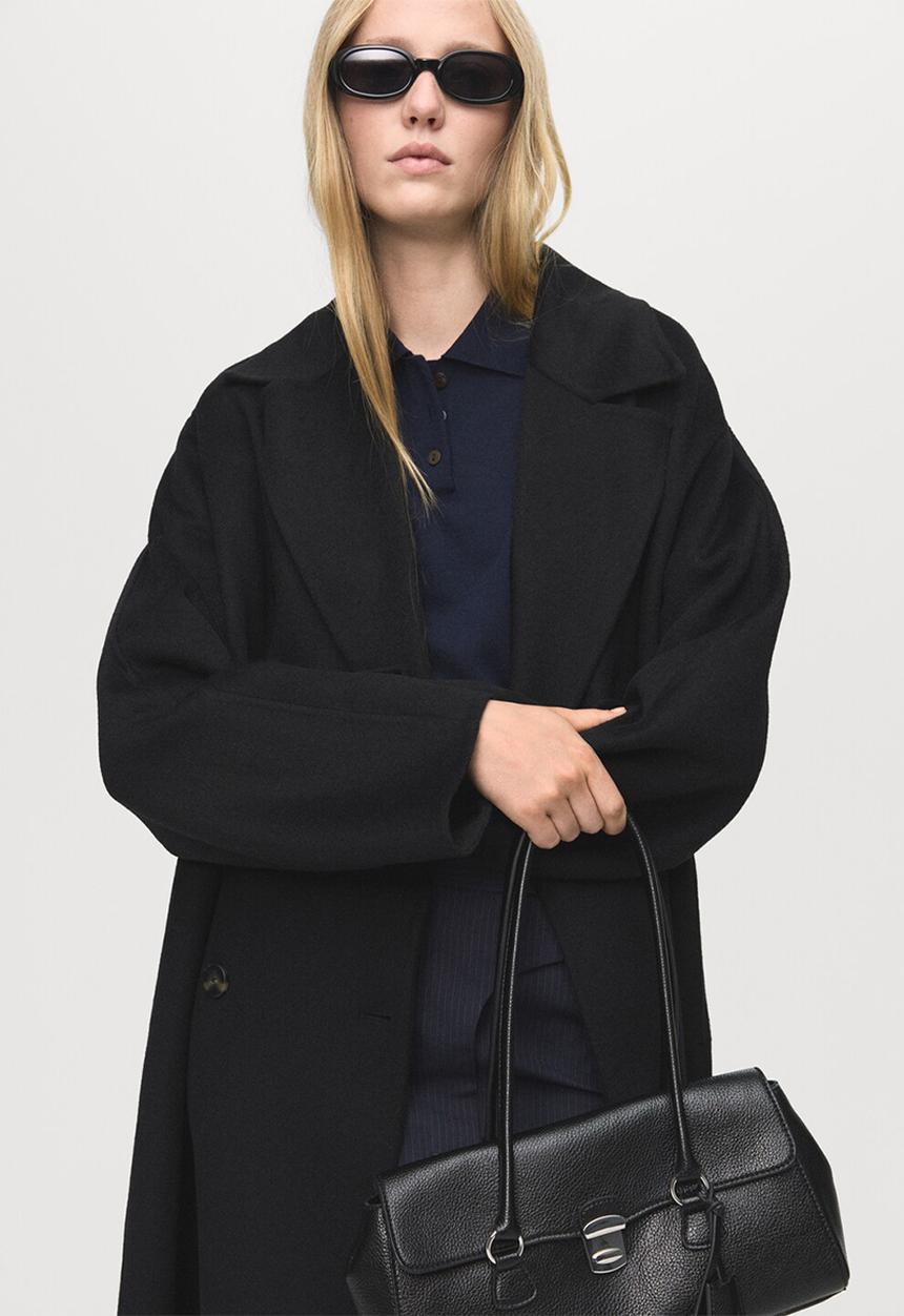 MANGO - Abrigo picarol - black