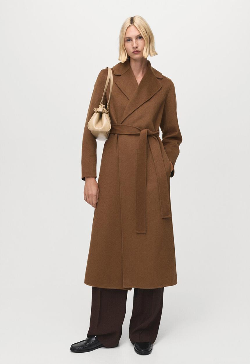 MANGO - Abrigo batin - mid-beige