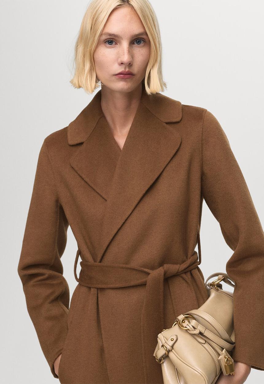 MANGO - Abrigo batin - mid-beige