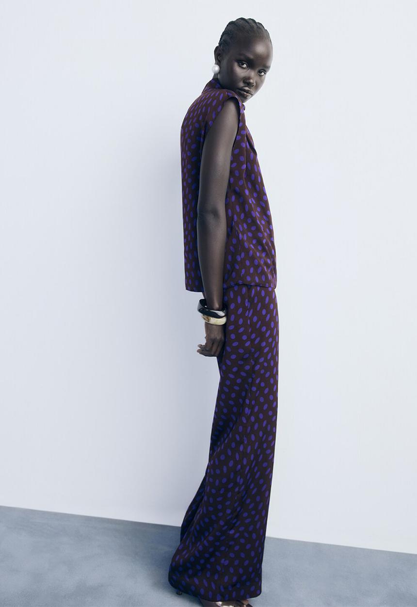 MANGO - Blouse deepy -  brown
