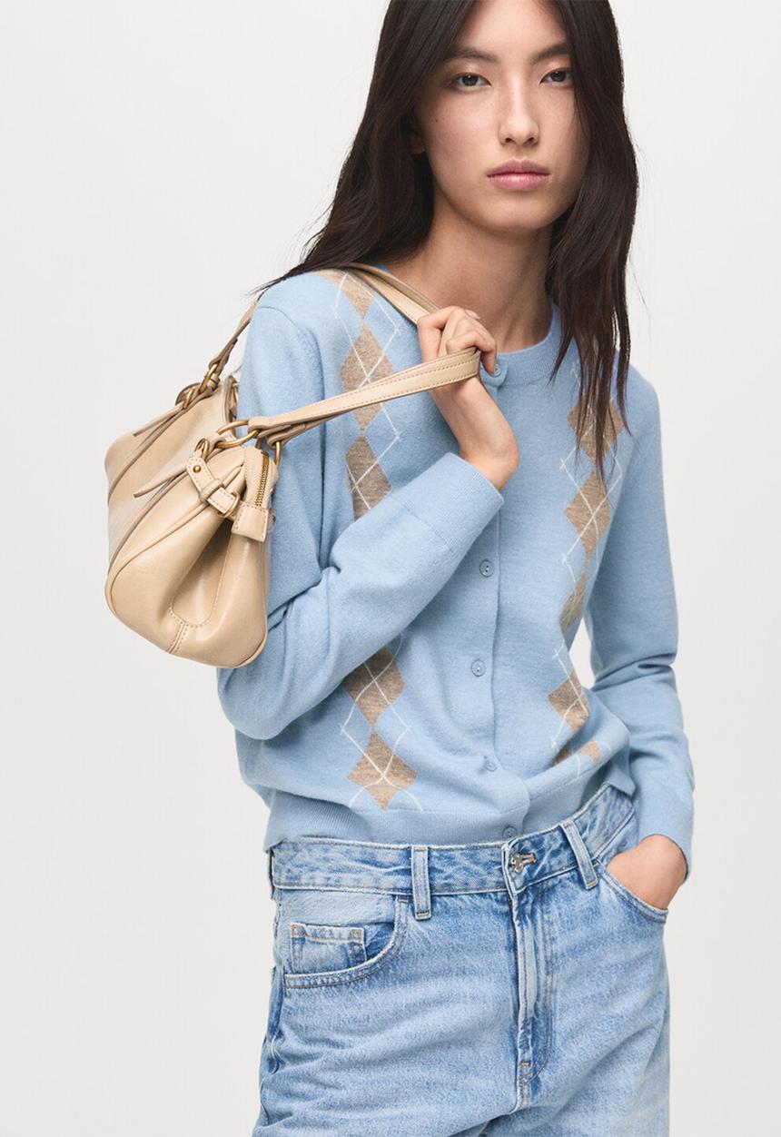MANGO - Cardigan bimbu - mid-blue