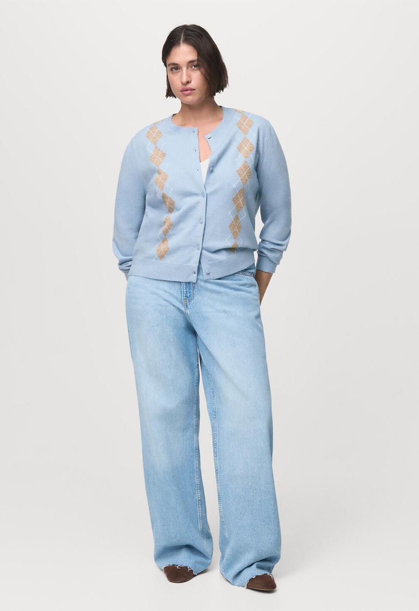 MANGO - Cardigan bimbu - mid-blue